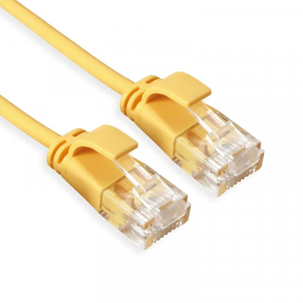 UTP CAT6A Slimline 10 Gigabit Netwerkkabel - CU - 0,15 meter - Geel