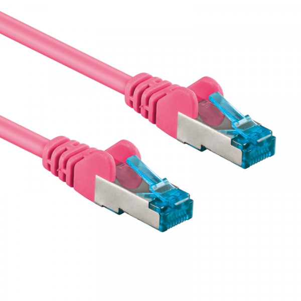 S/FTP CAT6A 10 Gigabit Netwerkkabel - CU - 0,25 meter - Roze