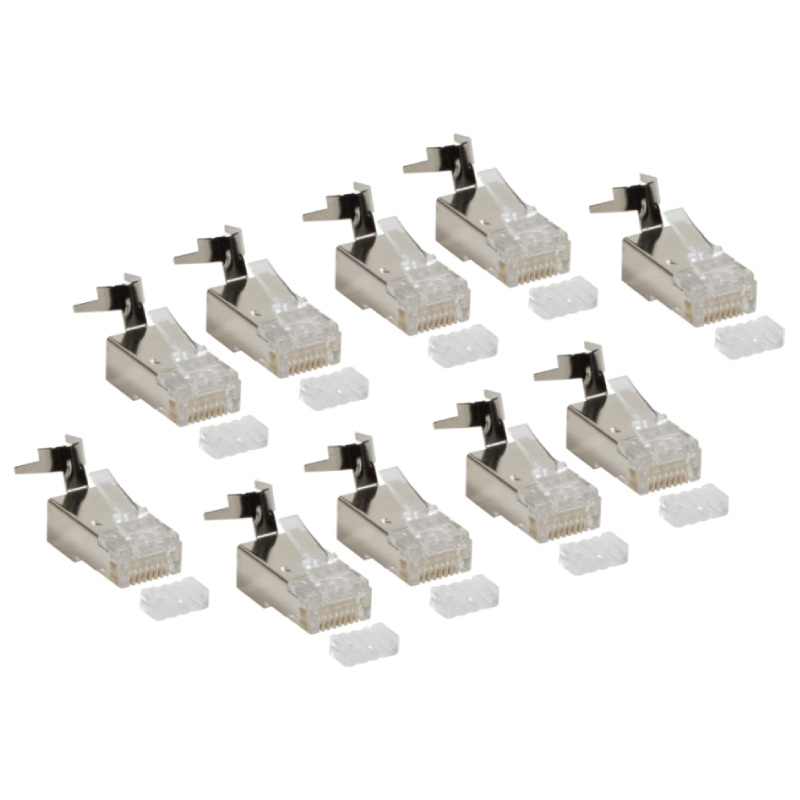 RJ45 Stekkers - Cat7a en Cat8.1 - 10 stuks - 8P8C - Afgeschermd - Transparant