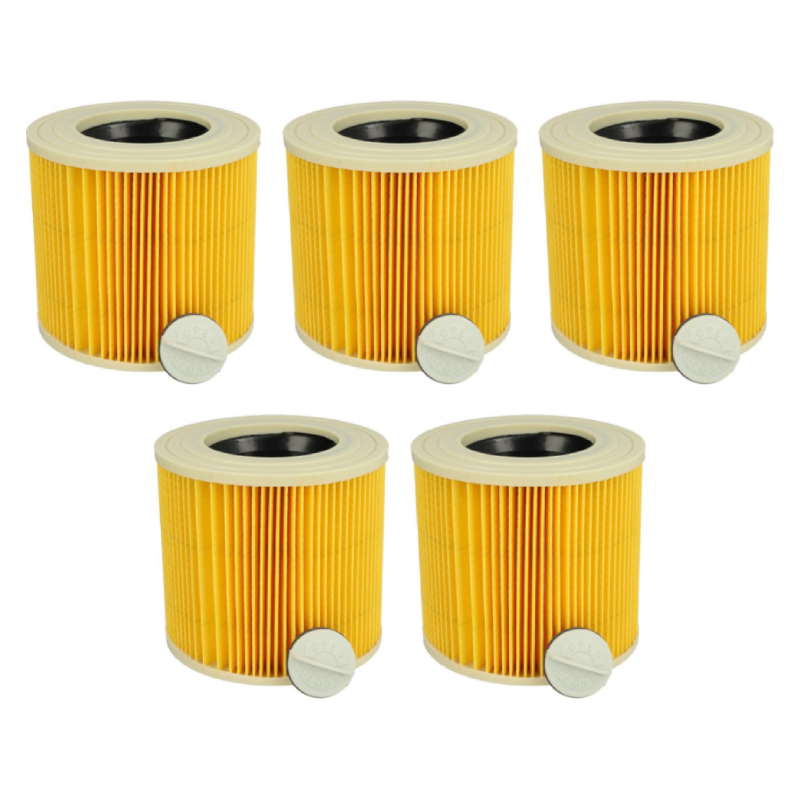 Filter set voor Kärcher diverse modellen - 6.414-552.0 - Geel - 5 stuks