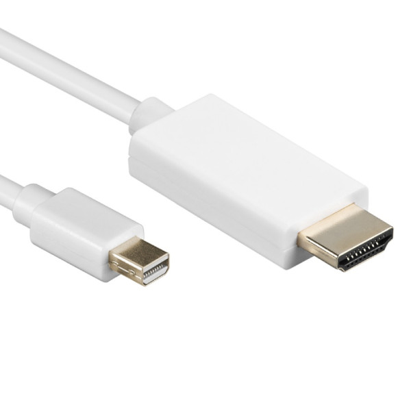 Mini DisplayPort naar HDMI Kabel - 4K 30Hz - 1 meter - Wit