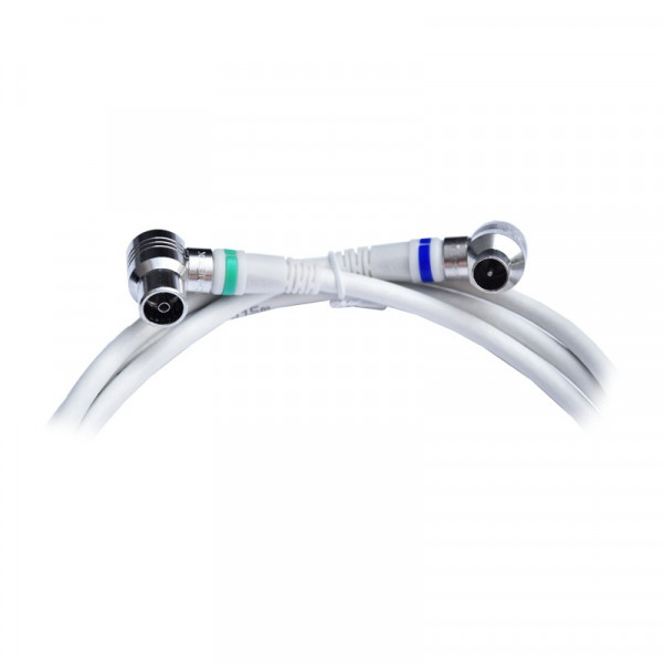 Technetix aansluitkabel wit haaks IEC 10 meter