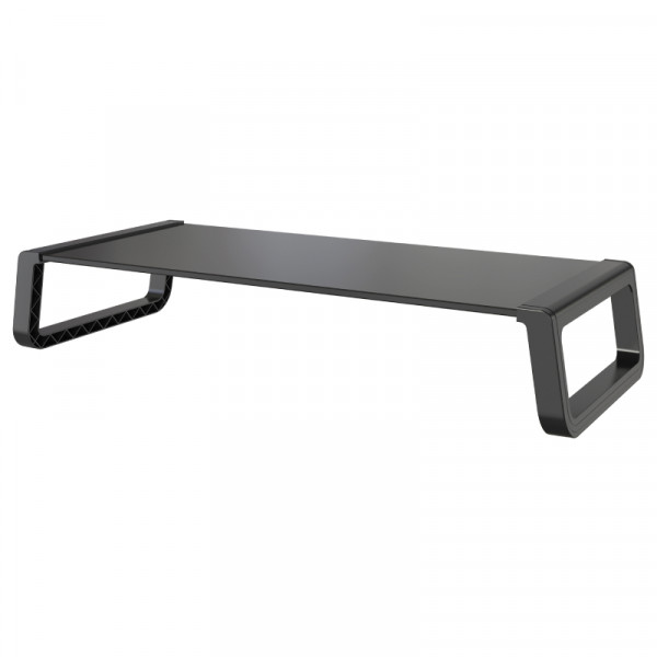 Laptop- en Monitorstandaard - Met Glasplaat - Tot 5kg - Zwart