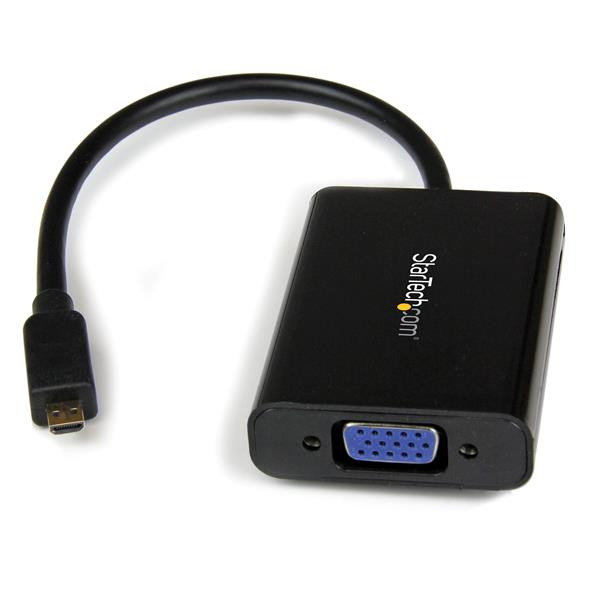 StarTech Micro HDMI naar VGA Adapter met 3,5mm Stereo Jack - Full HD 60Hz - 0,15 meter - Zwart