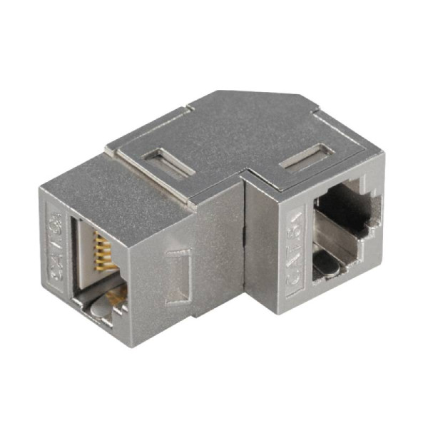 Haaks RJ45 Netwerkkabel Koppelstuk - RJ45 (v) - RJ45(v) - 8P8C - STP - Metaal