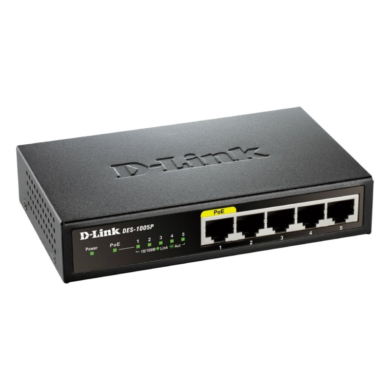 D-Link 5 poorts 10/100 Switch (1x PoE)