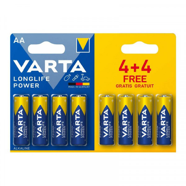 VARTA 8x AA Batterij - Alkaline Longlife Power - Energy - 1,5V