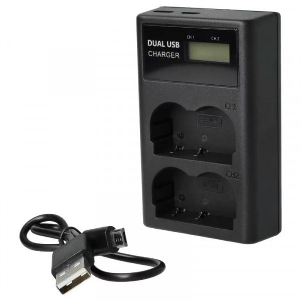 Tweevoudige Accu oplader voor Canon BP-508 Accu's - Zwart