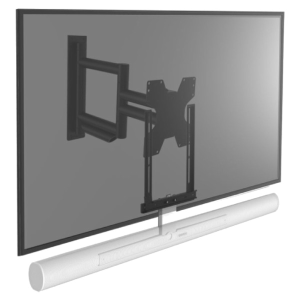 Cavus TV muurbeugel voor 26-65 inch - Full motion - Voor Witte Sonos Arc - Premium - 50kg - Zwart/Wi