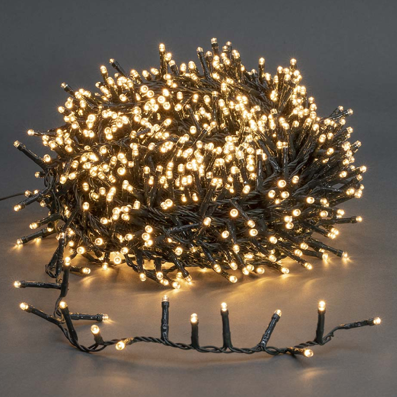 LED Cluster Lichtsnoer - Warm Wit - 36 meter - 1800 LED's - IP44 - Groen