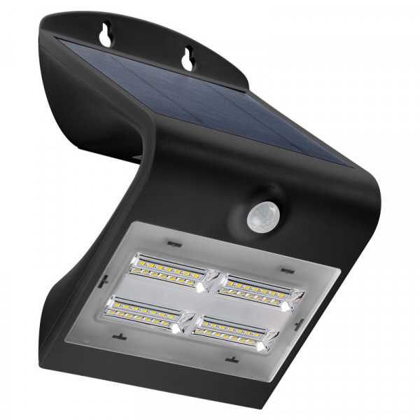 Solar LED Wandlamp voor Buiten 3,2W - Met Bewegingssensor - Zwart