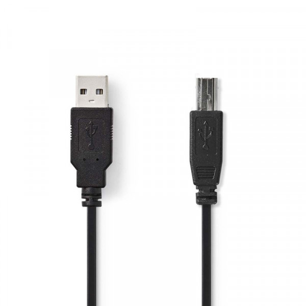 USB 2.0 Kabel A Male - B Male Rond 3.00 m Zwart