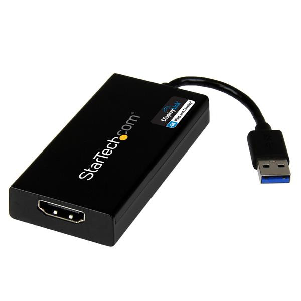 StarTech USB 3.0 naar HDMI 1.4 Adapter – DisplayLink Gecertificeerd – 4K 30Hz - 0,1 meter - Zwart