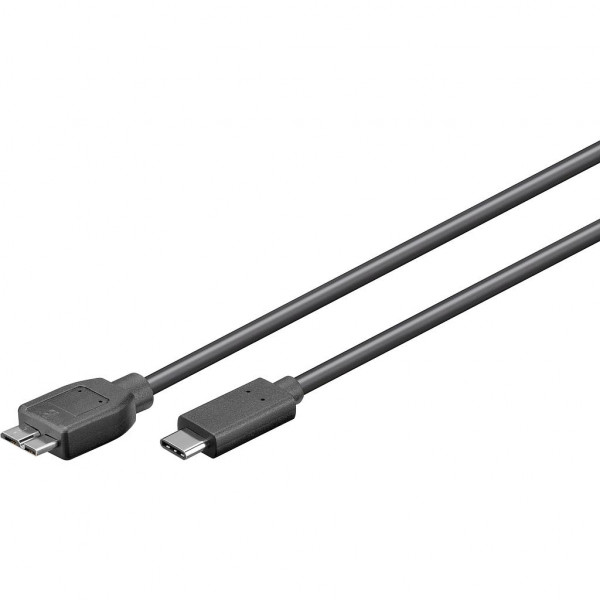 USB-C naar USB Micro B kabel - USB 3.0 - 1 meter - Zwart