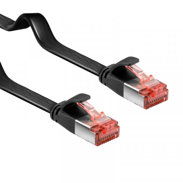 FTP CAT6 Gigabit Netwerkkabel - plat - CU - 2 meter - Zwart