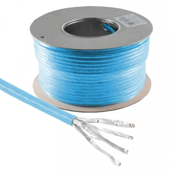 S/FTP CAT8.1 40 Gigabit Netwerkkabel - CU - 22AWG - Stug - LSZH - 100 meter - Blauw