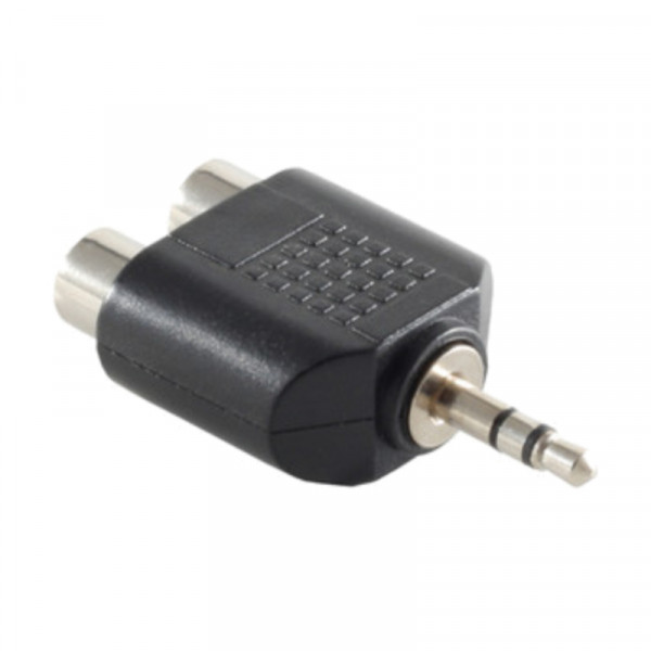 Stereo Tulp (v) - 3,5mm Stereo Jack (m) Adapter - Rood/Wit Accent - Zwart