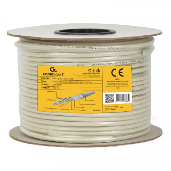 FTP CAT6 Gigabit Netwerkkabel - CCA - 23AWG - Stug - 100 meter - Grijs