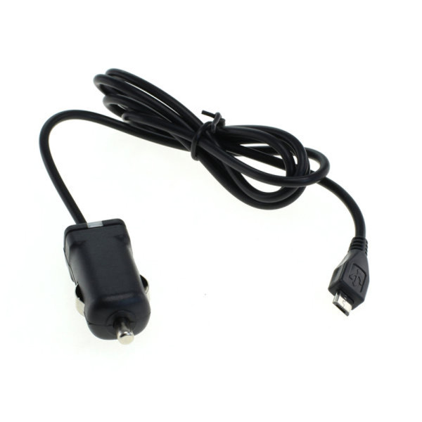 Micro USB-B Autolader - 5V - 2,4A - 12W - 1,1 meter - Zwart