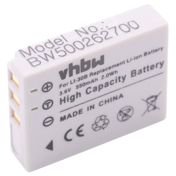 Accu voor Olympus Li-30B - 3,7V - 550mAh - Grijs