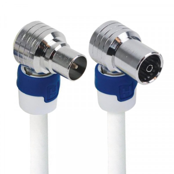 4G Coax Antennekabel - IEC Haaks (m) - IEC Haaks (v) - Hirschmann connectoren - 7,5 meter - Wit