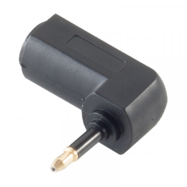 Haakse Optische Toslink Adapter - Toslink (v) - Mini Toslink (m) - 360° Draaibaar - Verguld - Zwart