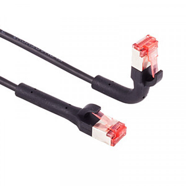 FTP CAT6A 10 Flexline Gigabit Netwerkkabel - CU - Buigbare connector - LSZH - 0,5 meter - Zwart