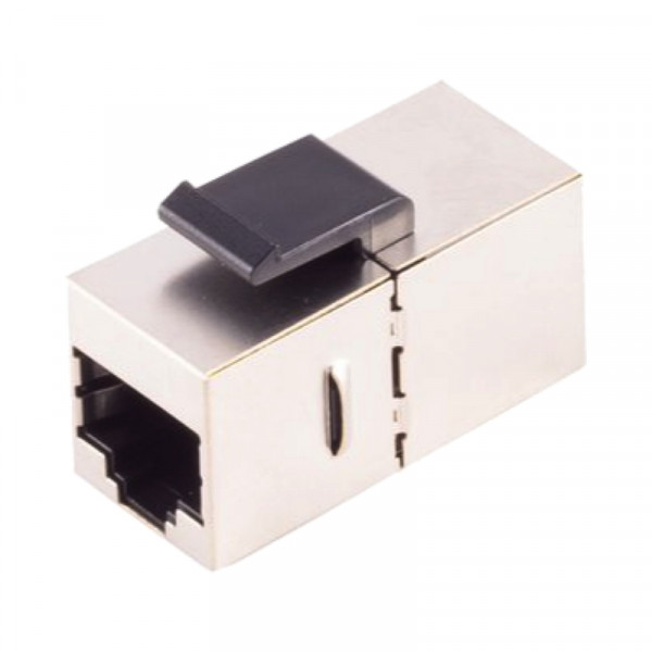 STP CAT6a Gigabit Netwerk Keystone voor Patchpaneel - RJ45 (v) naar RJ45 (v) - Zwart