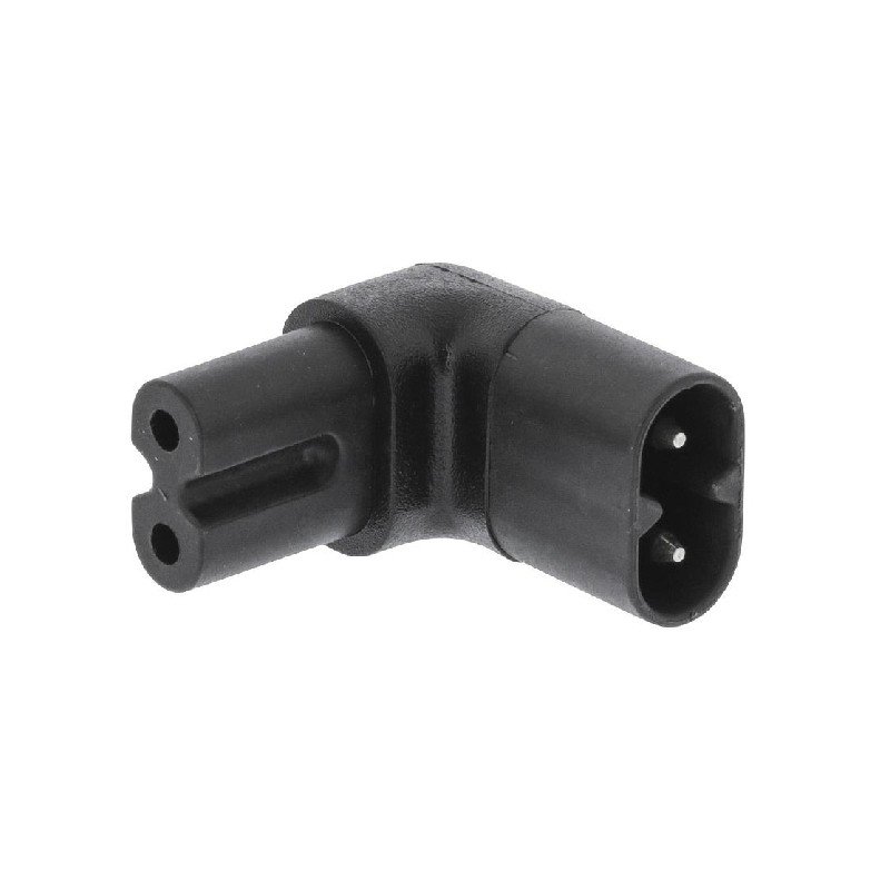 Voeding C7 kabel stroomvoorziening TV (zwart 90°, 0,5 m