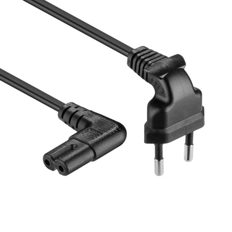 GELRHONR CEE7 Naar C5 Stroomkabel – 90° Gehoekte Mickey Mouse Stekker, 1,5 Meter, Geschikt Voor Laptop, Printer En Scanner (zwart)