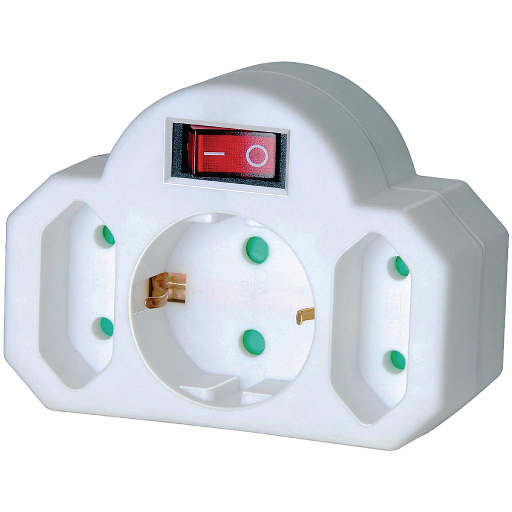 Electraline 01746 Splitter 3 Weg Schuko Met Electralock Aansluiting Stroomaansluiting Vergrendelingssysteem Om Onbedoeld Loskoppelen Te Voorkomen Kabel H07rn F Ingang 3g2 5 Uitgang 3g1 5mm Ip44 753676923