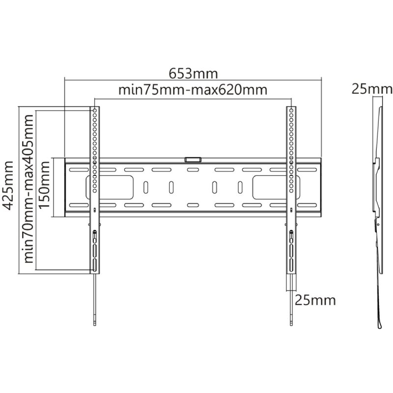 Goobay TV muurbeugel OLED FIXED (L) - beugel speciaal voor OLED TV's