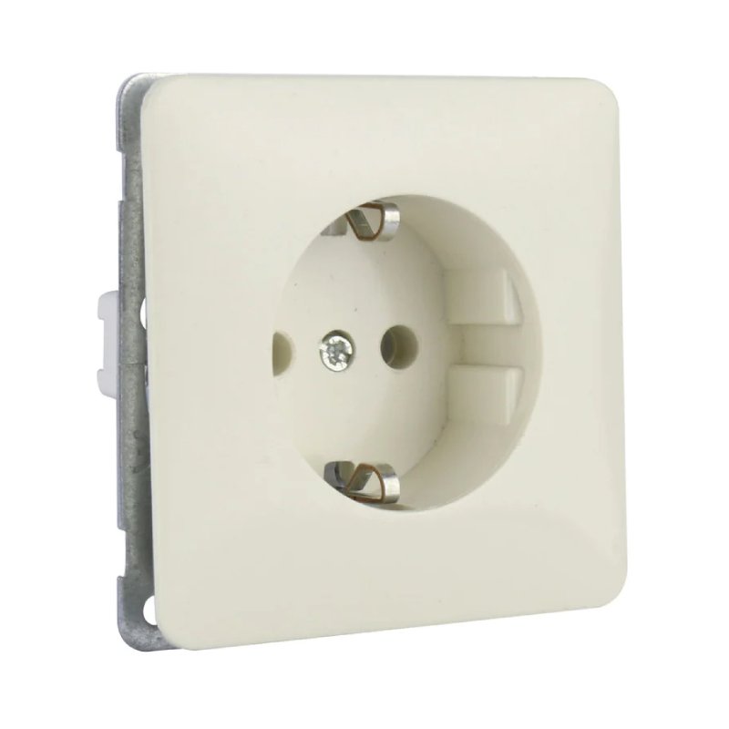 Inbouw Stopcontact - Enkelvoudig - Crèmewit - Kabeldirect