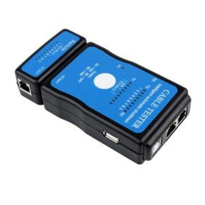 Draagbare kabeltester, netwerktester met lcd-display, analoge digitale POE- testkabel, verstelbare netwerkkabellengte, met 3 ID-koppelingsklemmen